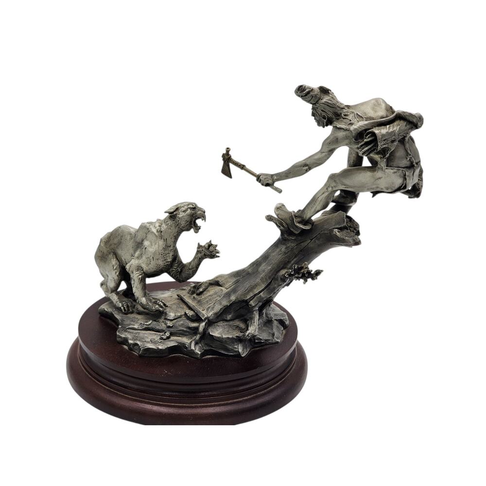 Chilmark Gros Ventre Moment of Truth Michael Boyett 82 Pewter Sculpture Western - Picture 6 of 16